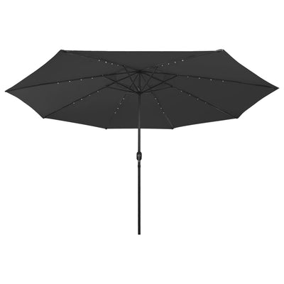 Garden Parasol with LED Lights 400 cm Black