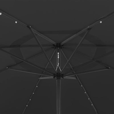 Garden Parasol with LED Lights 400 cm Black