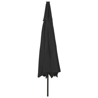 Garden Parasol with LED Lights 400 cm Black