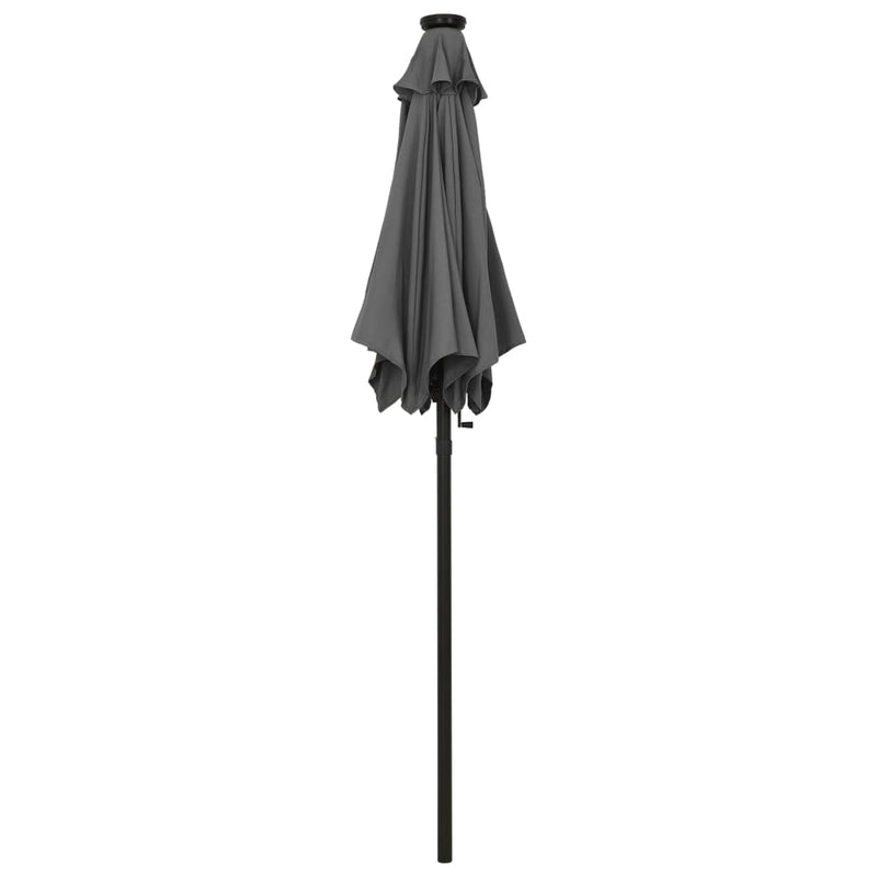 Garden Parasol with LED Lights Anthracite 200x211 cm Aluminium