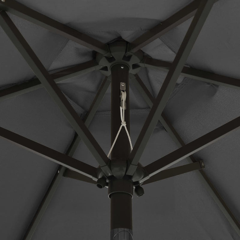 Garden Parasol with LED Lights Anthracite 200x211 cm Aluminium