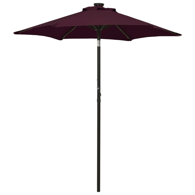 Garden Parasol with LED Lights Bordeaux Red 200x211 cm Aluminium