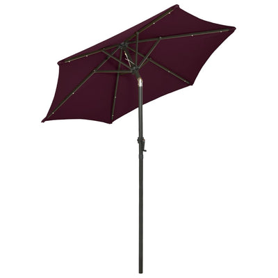 Garden Parasol with LED Lights Bordeaux Red 200x211 cm Aluminium