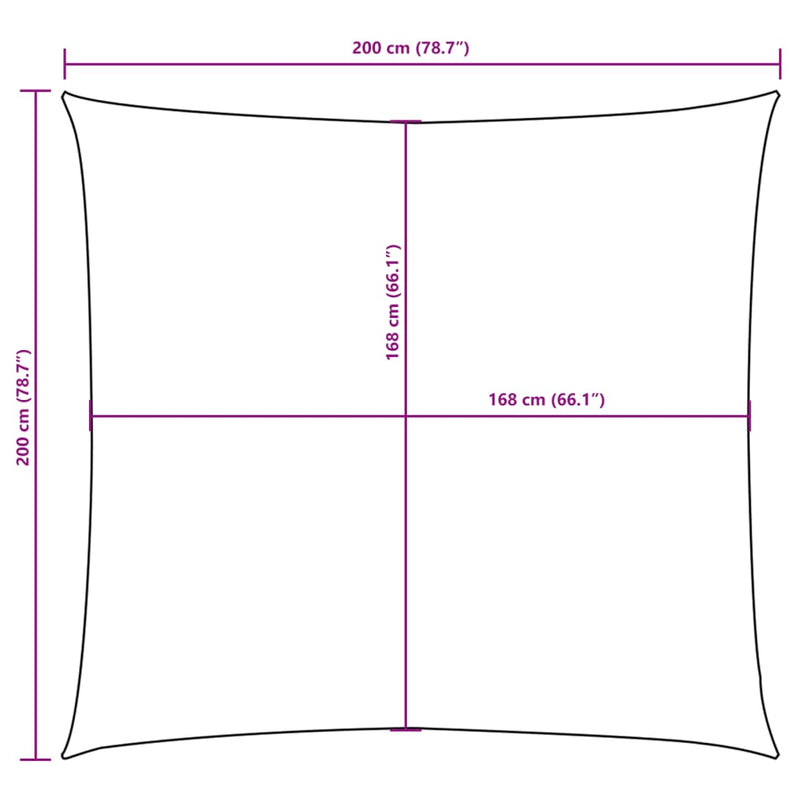 Sunshade Sail Oxford Fabric Square 2x2 m White