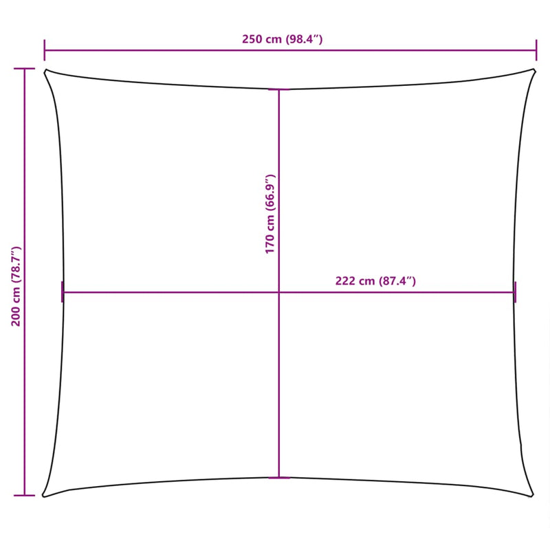 Sunshade Sail Oxford Fabric Rectangular 2x2.5 m White