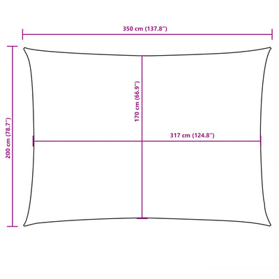 Sunshade Sail Oxford Fabric Rectangular 2x3.5 m White