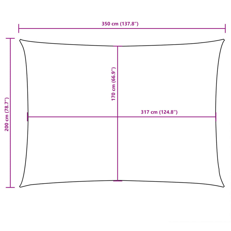 Sunshade Sail Oxford Fabric Rectangular 2x3.5 m White