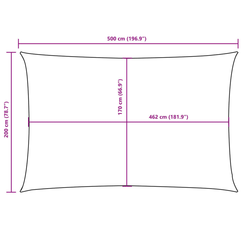 Sunshade Sail Oxford Fabric Rectangular 2x5 m White