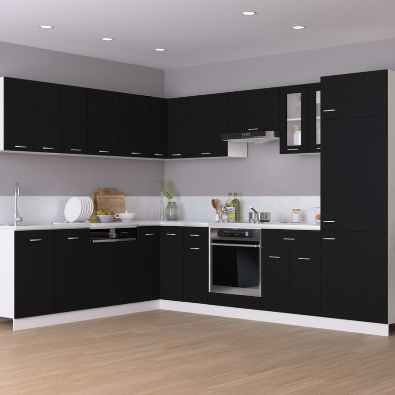 Drawer Bottom Cabinet Black 30x46x81.5 cm Engineered Wood