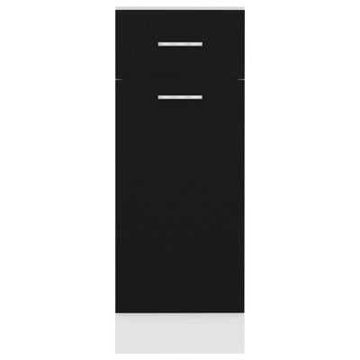 Drawer Bottom Cabinet Black 30x46x81.5 cm Engineered Wood