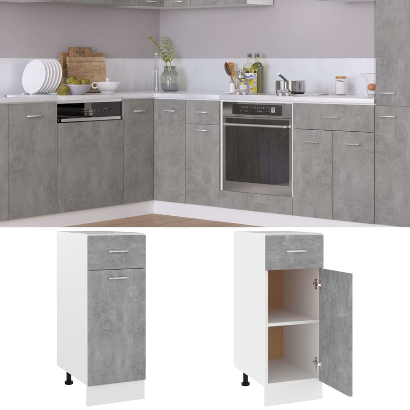 Drawer Bottom Cabinet Concrete Grey 30x46x81.5 cm Engineered Wood