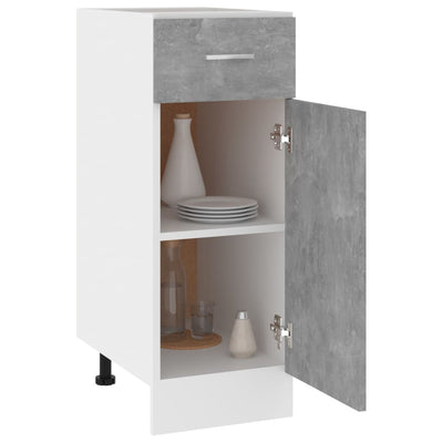 Drawer Bottom Cabinet Concrete Grey 30x46x81.5 cm Engineered Wood