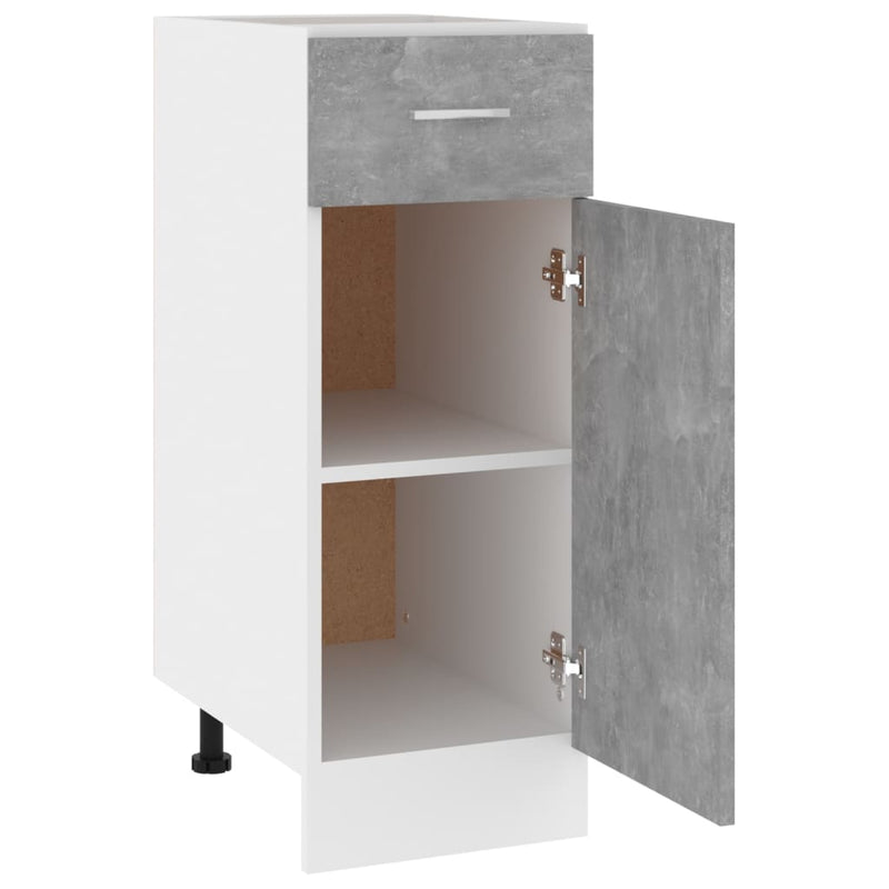 Drawer Bottom Cabinet Concrete Grey 30x46x81.5 cm Engineered Wood