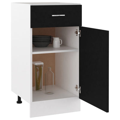 Drawer Bottom Cabinet Black 40x46x81.5 cm Engineered Wood