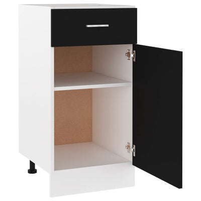 Drawer Bottom Cabinet Black 40x46x81.5 cm Engineered Wood