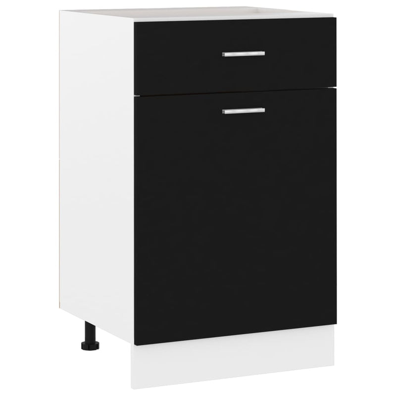 Drawer Bottom Cabinet Black 50x46x81.5 cm Engineered Wood