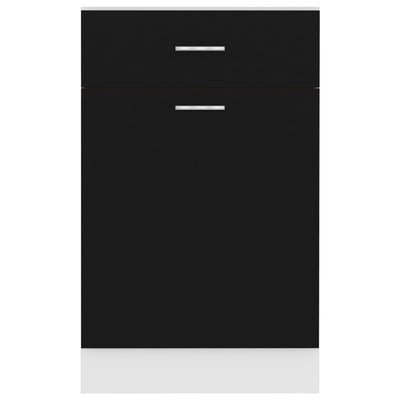 Drawer Bottom Cabinet Black 50x46x81.5 cm Engineered Wood