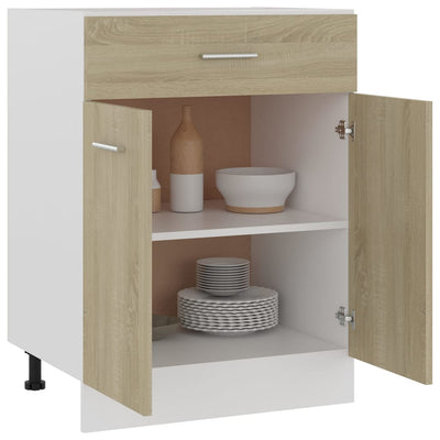 Drawer Bottom Cabinet Sonoma Oak 60x46x81.5 cm Engineered Wood