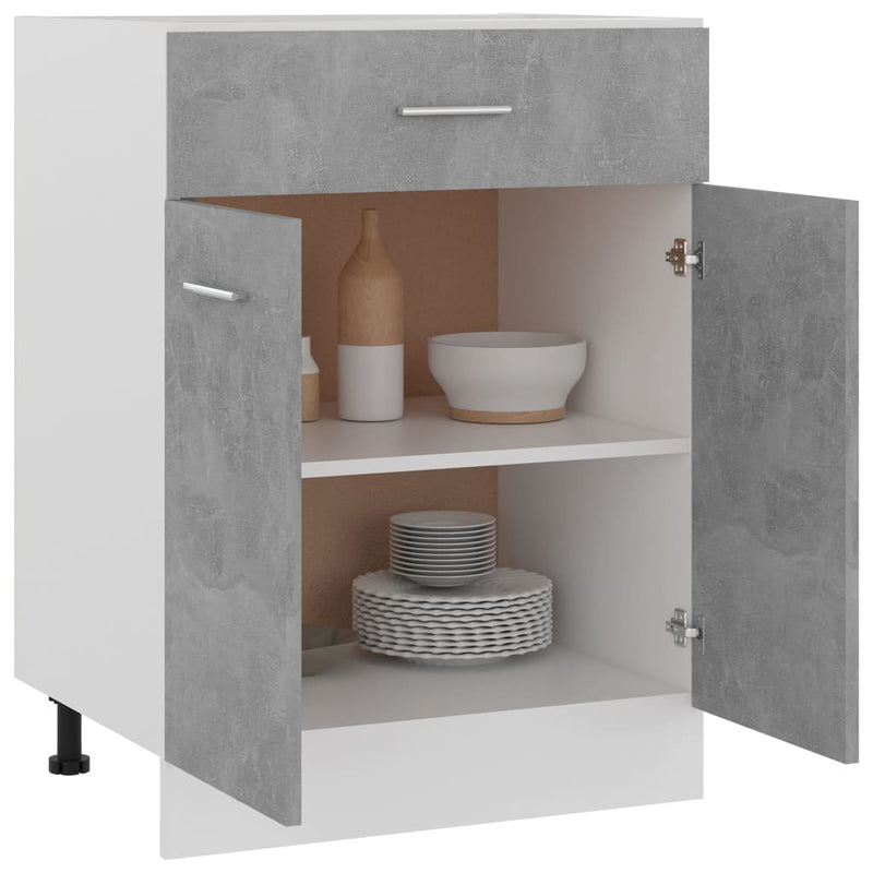 Drawer Bottom Cabinet Concrete Grey 60x46x81.5 cm Engineered Wood