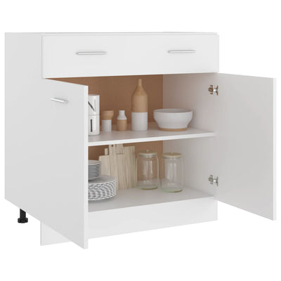 Drawer Bottom Cabinet White 80x46x81.5 cm Engineered Wood