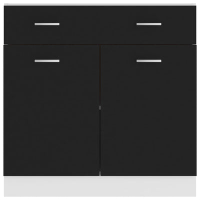 Drawer Bottom Cabinet Black 80x46x81.5 cm Engineered Wood