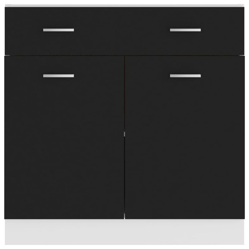 Drawer Bottom Cabinet Black 80x46x81.5 cm Engineered Wood