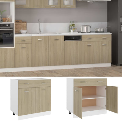 Drawer Bottom Cabinet Sonoma Oak 80x46x81.5 cm Engineered Wood