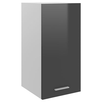 Hanging Cabinet High Gloss Grey 29.5x31x60 cm Engineered Wood