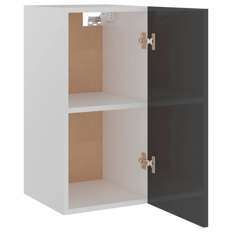 Hanging Cabinet High Gloss Grey 29.5x31x60 cm Engineered Wood