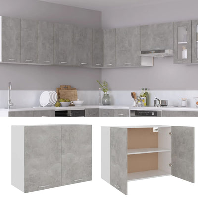 Hanging Cabinet Concrete Grey 80x31x60 cm Engineered Wood