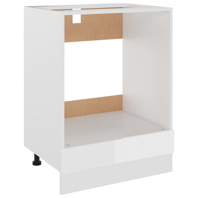 Oven Cabinet High Gloss White 60x46x81.5 cm Engineered Wood