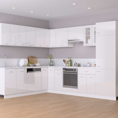 Oven Cabinet High Gloss White 60x46x81.5 cm Engineered Wood