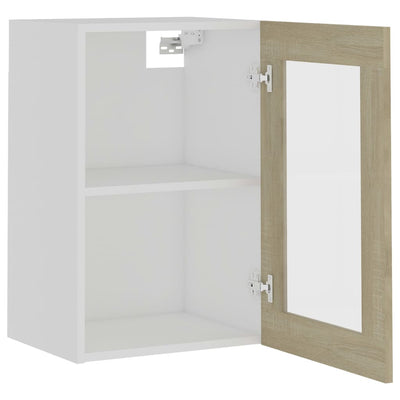 Hanging Glass Cabinet Sonoma Oak 40x31x60 cm Engineered Wood