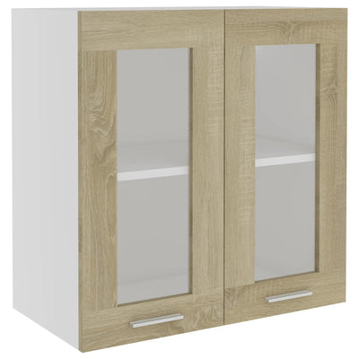 Hanging Glass Cabinet Sonoma Oak  60x31x60 cm Engineered Wood