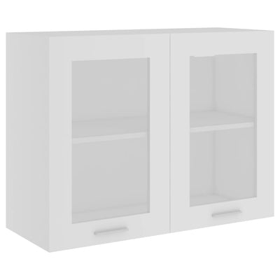 Hanging Glass Cabinet White 80x31x60 cm Engineered Wood