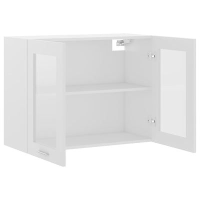 Hanging Glass Cabinet White 80x31x60 cm Engineered Wood