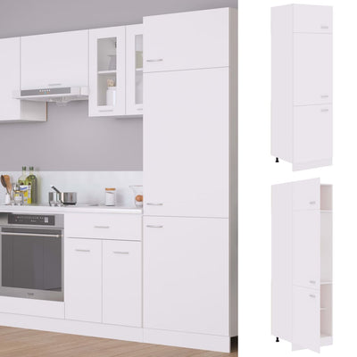 Refrigerator Cabinet White 60x57x207 cm Engineered Wood