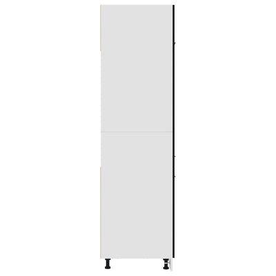 Refrigerator Cabinet Black 60x57x207 cm Engineered Wood