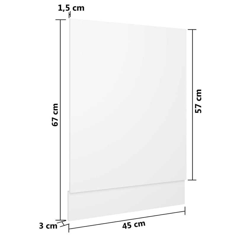 Dishwasher Panel White 45x3x67 cm Engineered Wood