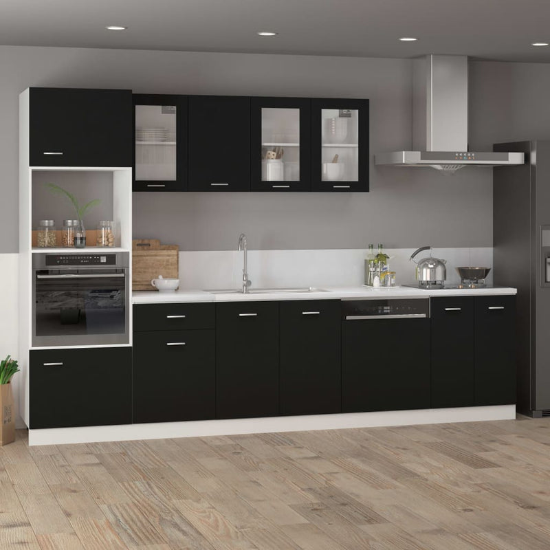 Dishwasher Panel Black 59.5x3x67 cm Engineered Wood