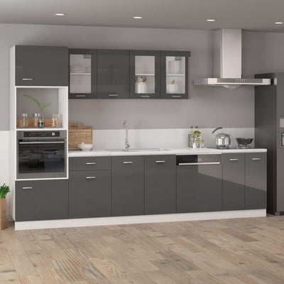 Dishwasher Panel High Gloss Grey 59.5x3x67 cm Engineered Wood