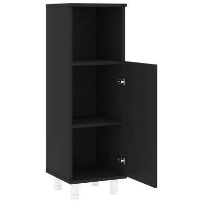 Bathroom Cabinet Black 30x30x95 cm Engineered Wood