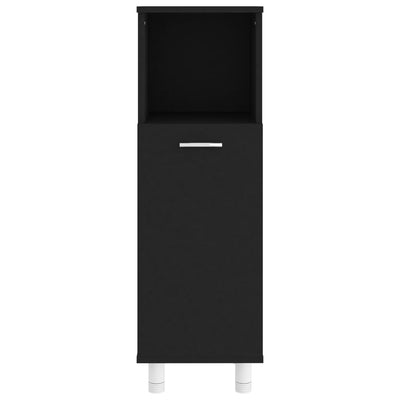 Bathroom Cabinet Black 30x30x95 cm Engineered Wood