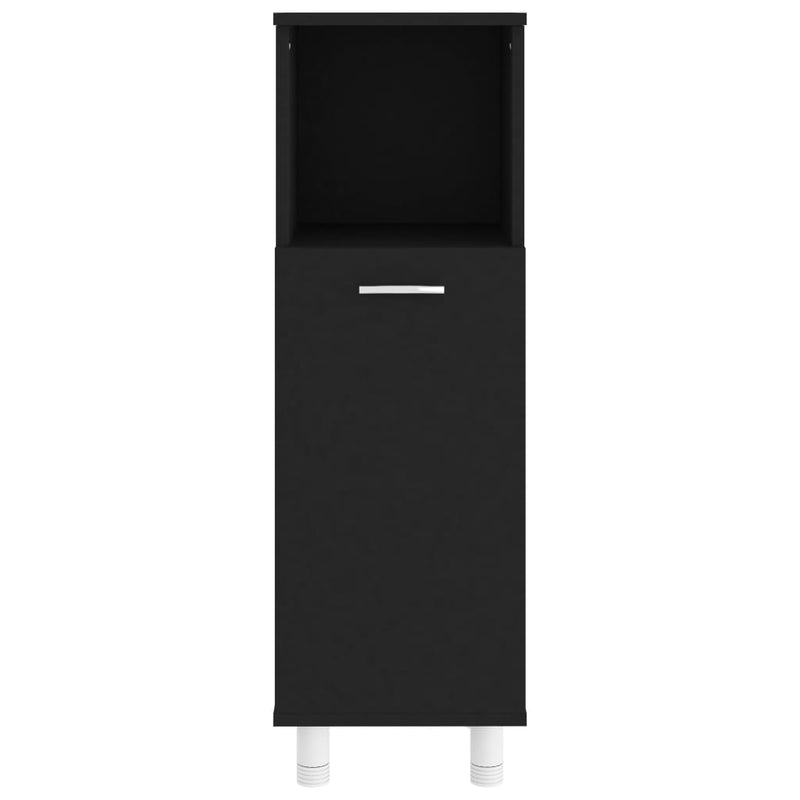 Bathroom Cabinet Black 30x30x95 cm Engineered Wood