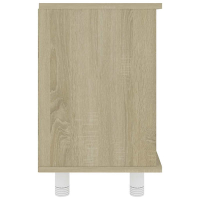 Bathroom Cabinet White and Sonoma Oak 60x32x53.5 cm Engineered Wood