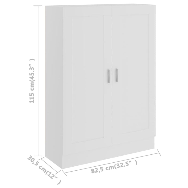 Book Cabinet White 82.5x30.5x115 cm Engineered Wood