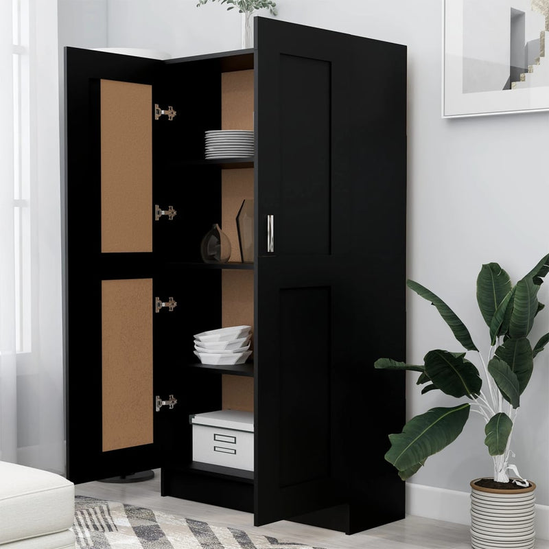 Book Cabinet Black 82.5x30.5x150 cm Engineered Wood