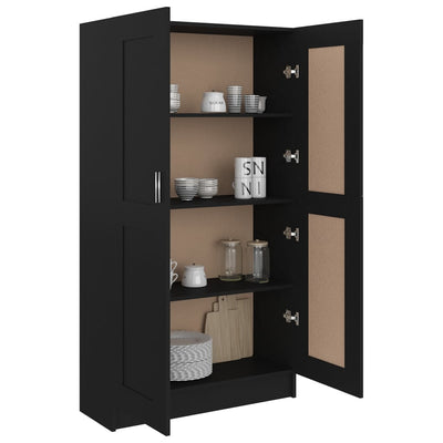 Book Cabinet Black 82.5x30.5x150 cm Engineered Wood