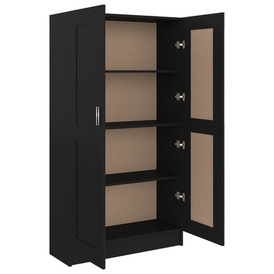 Book Cabinet Black 82.5x30.5x150 cm Engineered Wood