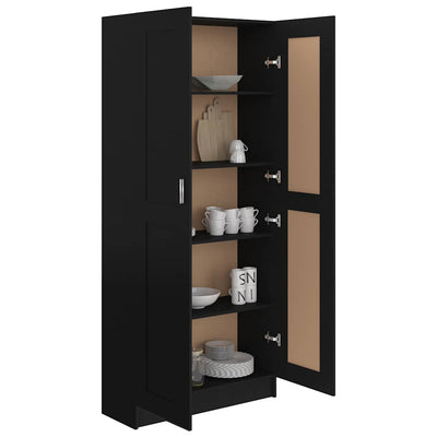 Book Cabinet Black 82.5x30.5x185.5 cm Engineered Wood